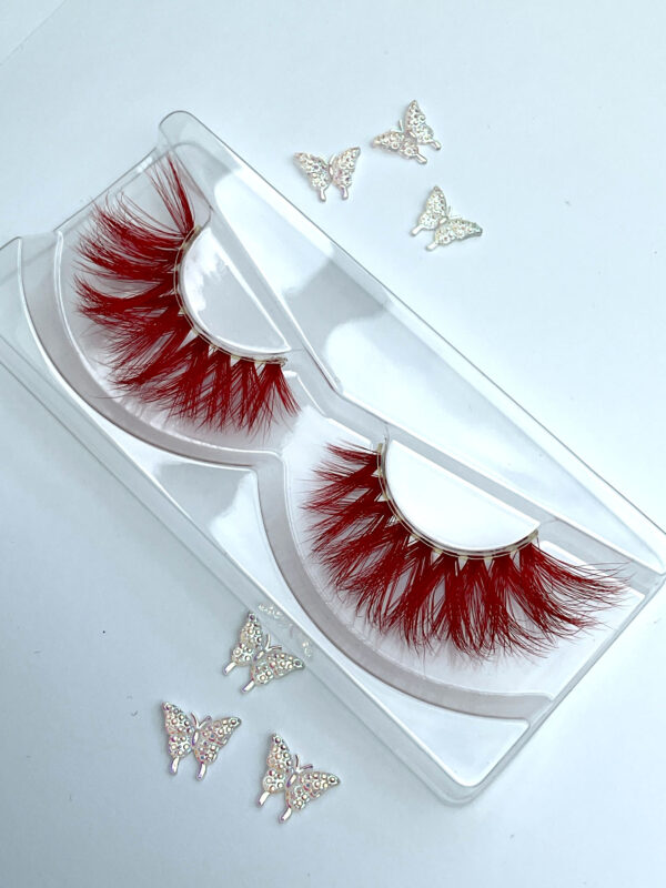 Bree Red False Lashes Eyelashes - Image 2