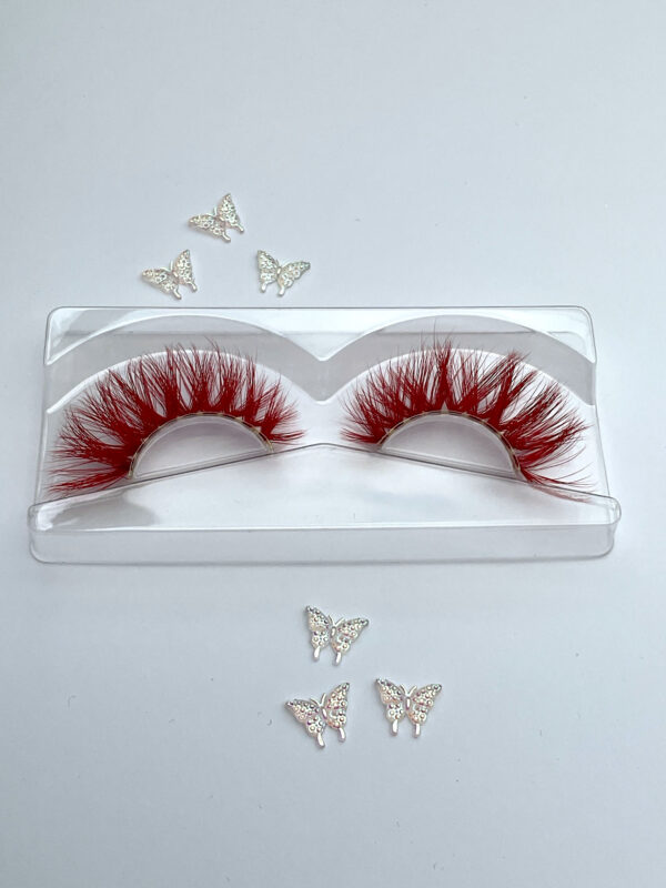 Bree Red False Lashes Eyelashes - Image 6