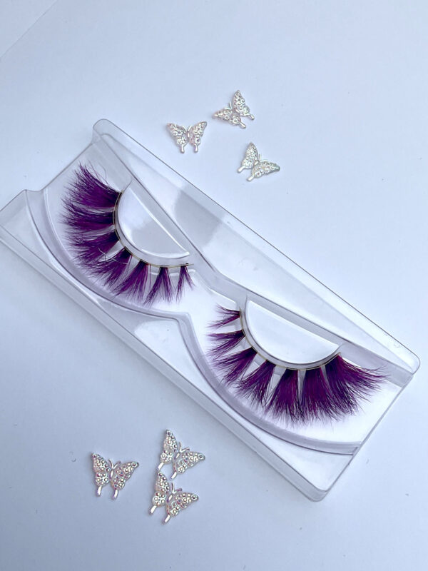 Debbie Purple and Pink Jumbo False Lashes 25mm - Image 2