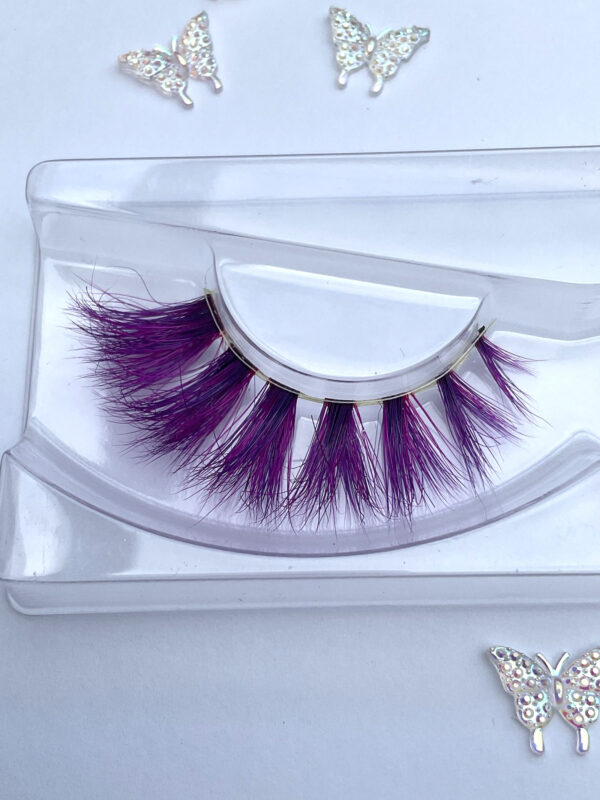 Debbie Purple and Pink Jumbo False Lashes 25mm - Image 3