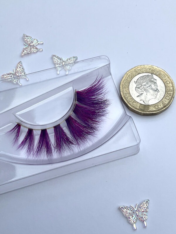 Debbie Purple and Pink Jumbo False Lashes 25mm - Image 6