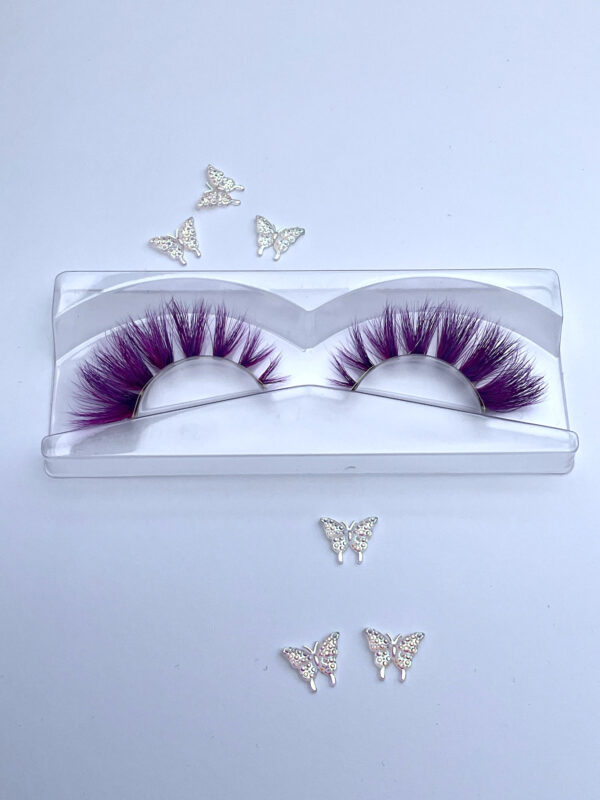 Debbie Purple and Pink Jumbo False Lashes 25mm - Image 5