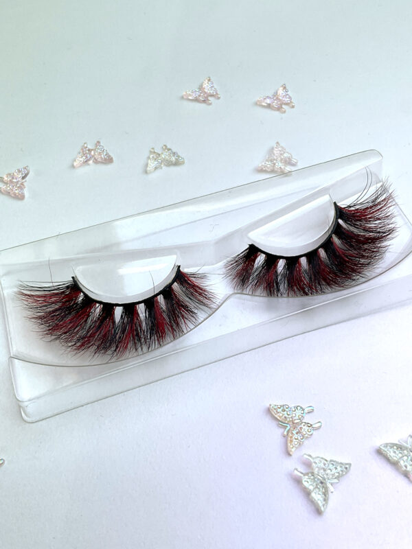 Rita Red and Black False Lashes Eyelashes