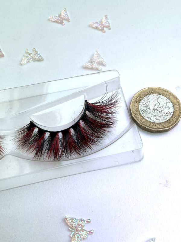 Rita Red and Black False Lashes Eyelashes - Image 6