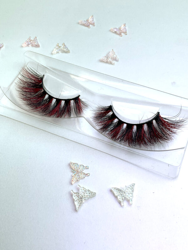 Rita Red and Black False Lashes Eyelashes - Image 2