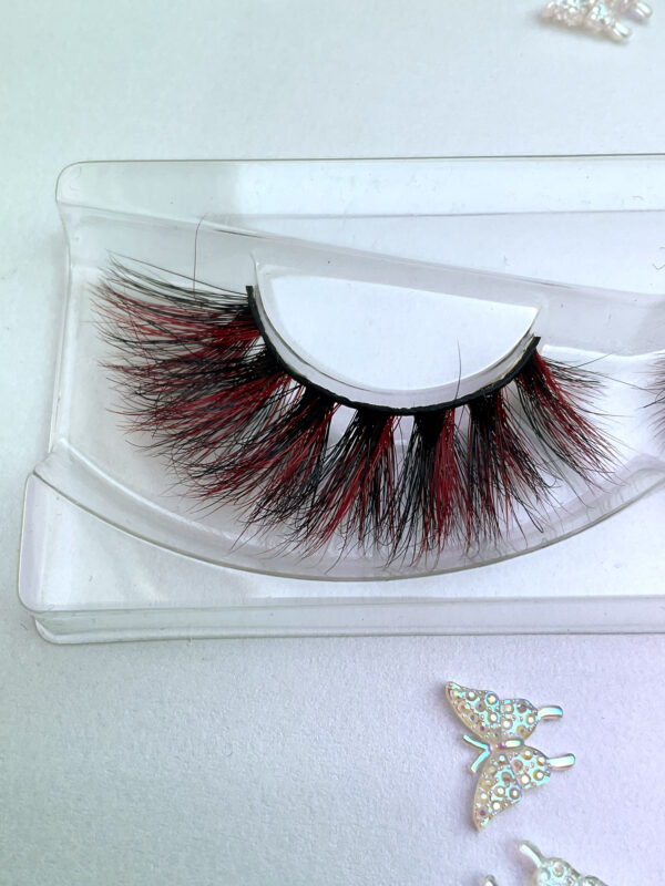 Rita Red and Black False Lashes Eyelashes - Image 3