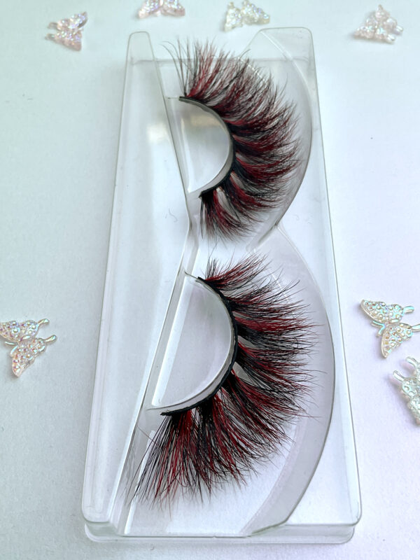 Rita Red and Black False Lashes Eyelashes - Image 4