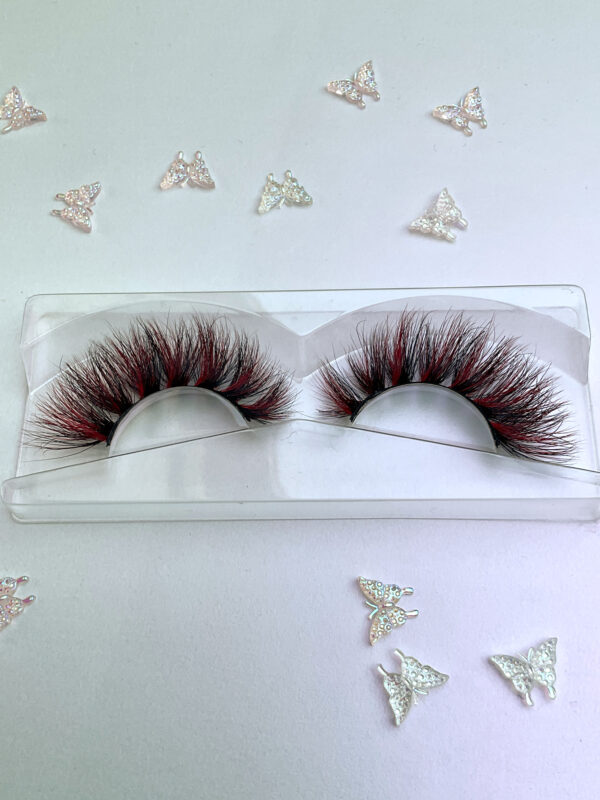 Rita Red and Black False Lashes Eyelashes - Image 5