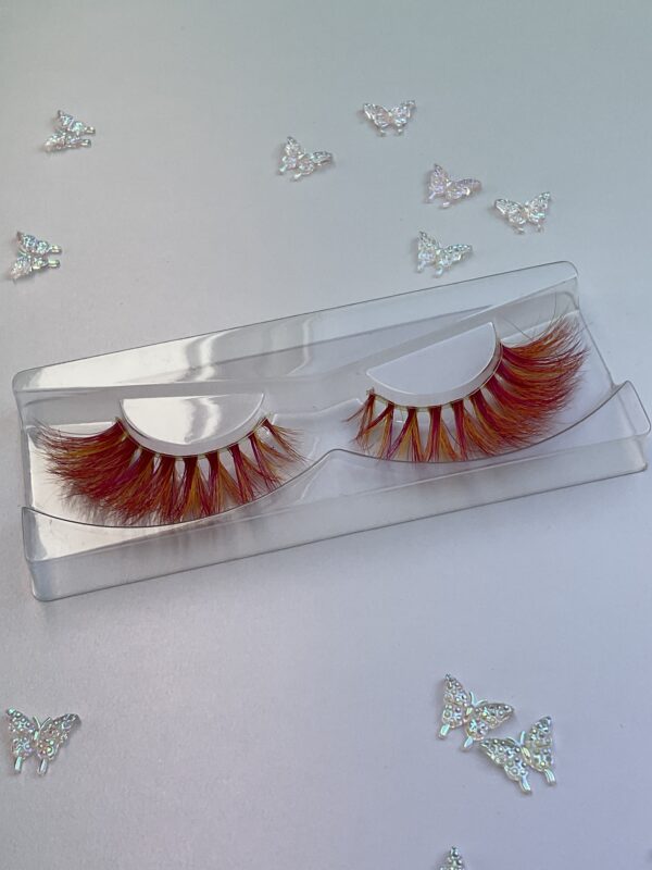 Sima Red and Yellow Mix Jumbo False Lashes 15-20mm