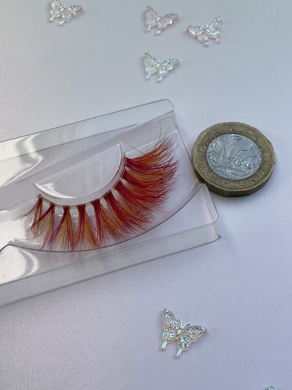 Sima Red and Yellow Mix Jumbo False Lashes 15-20mm - Image 6