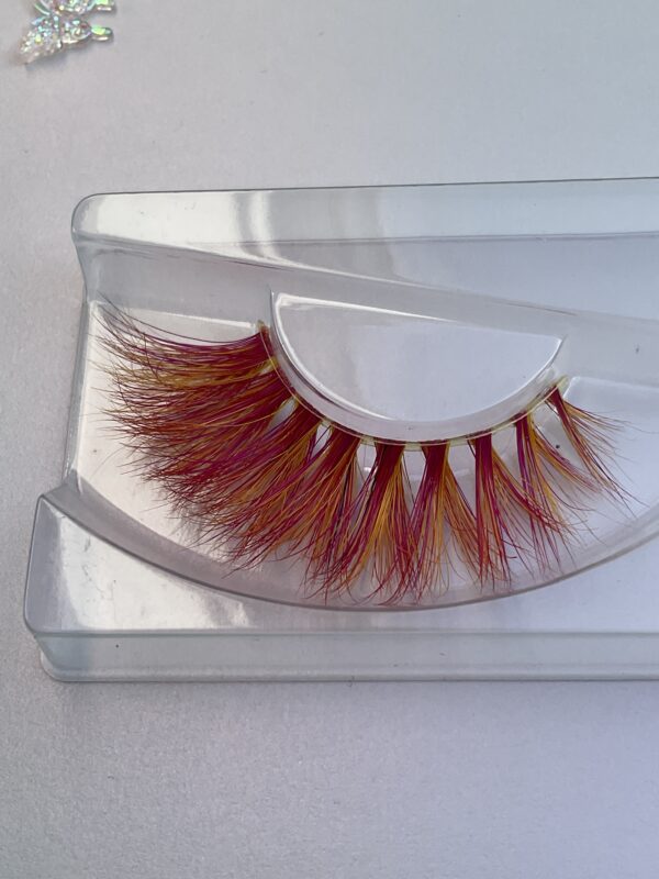 Sima Red and Yellow Mix Jumbo False Lashes 15-20mm - Image 4