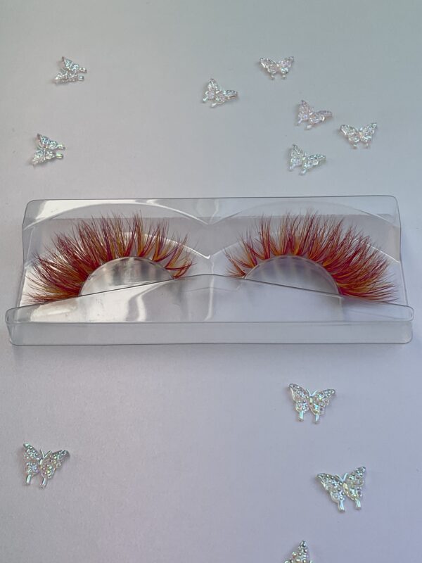 Sima Red and Yellow Mix Jumbo False Lashes 15-20mm - Image 5