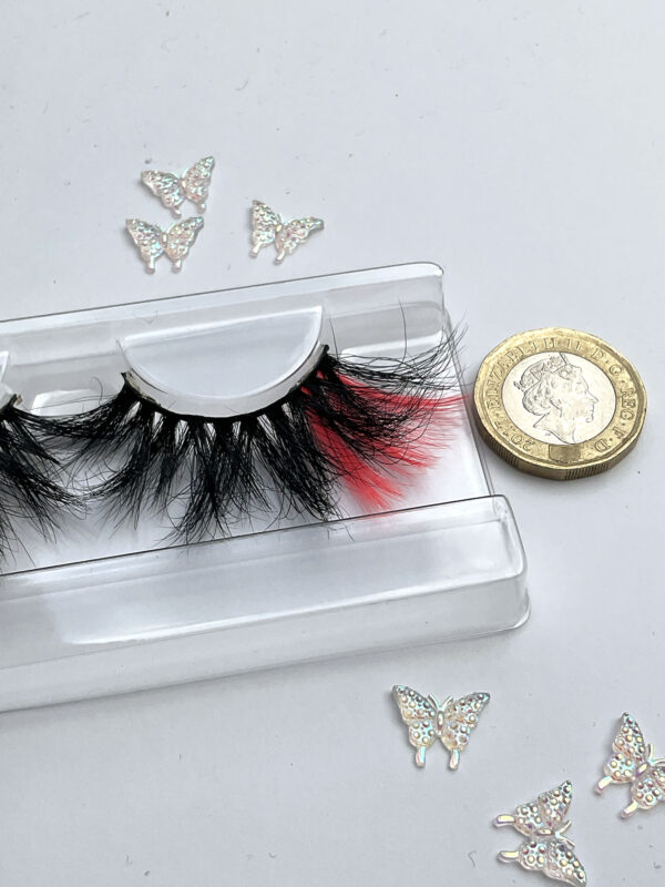 Serafin Black and Neon Red UV Reactant False Lashes - Image 7