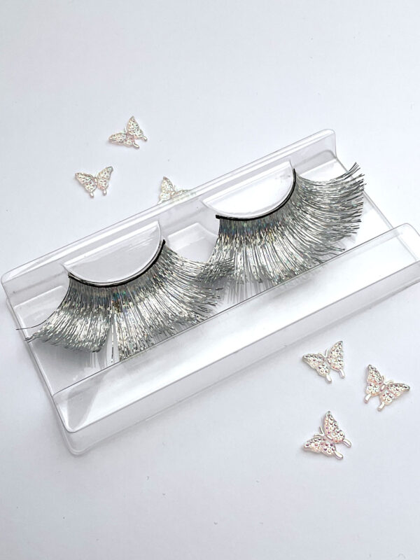 Tinsel Silver Holo False Lashes Eyelashes