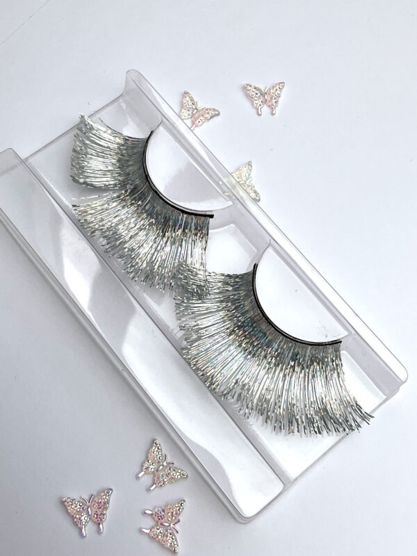 Tinsel Silver Holo False Lashes Eyelashes - Image 2