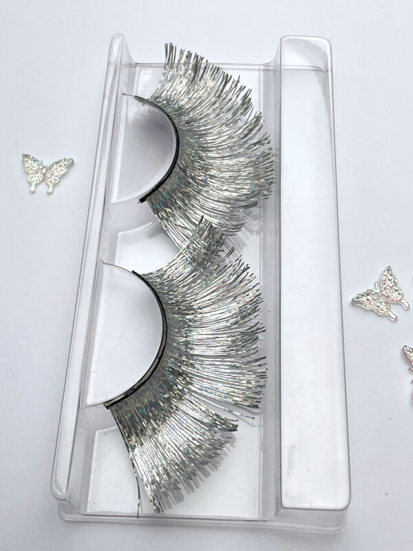 Tinsel Silver Holo False Lashes Eyelashes - Image 3