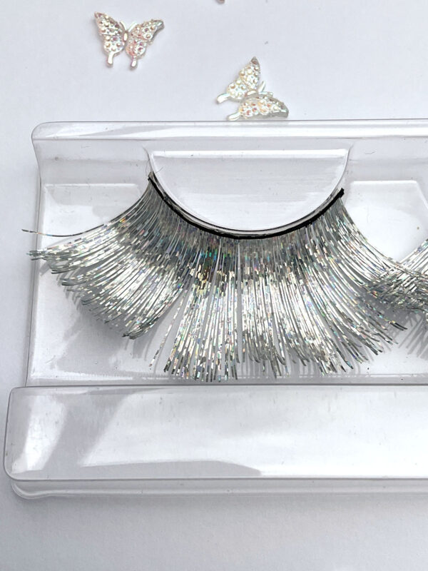 Tinsel Silver Holo False Lashes Eyelashes - Image 4