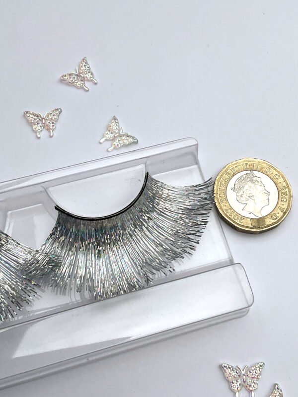 Tinsel Silver Holo False Lashes Eyelashes - Image 7