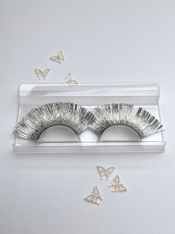 Tinsel Silver Holo False Lashes Eyelashes - Image 5