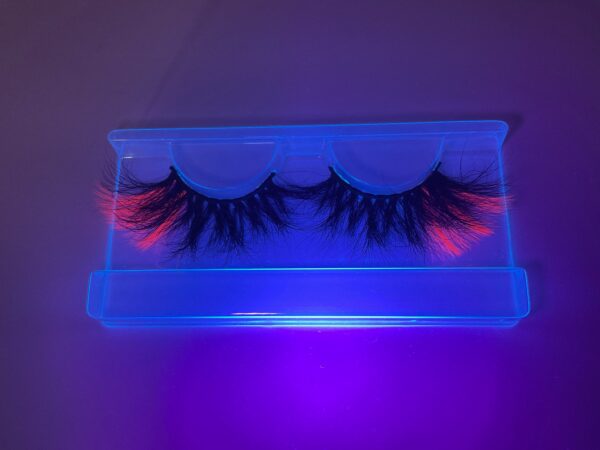 Serafin Black and Neon Red UV Reactant False Lashes - Image 6