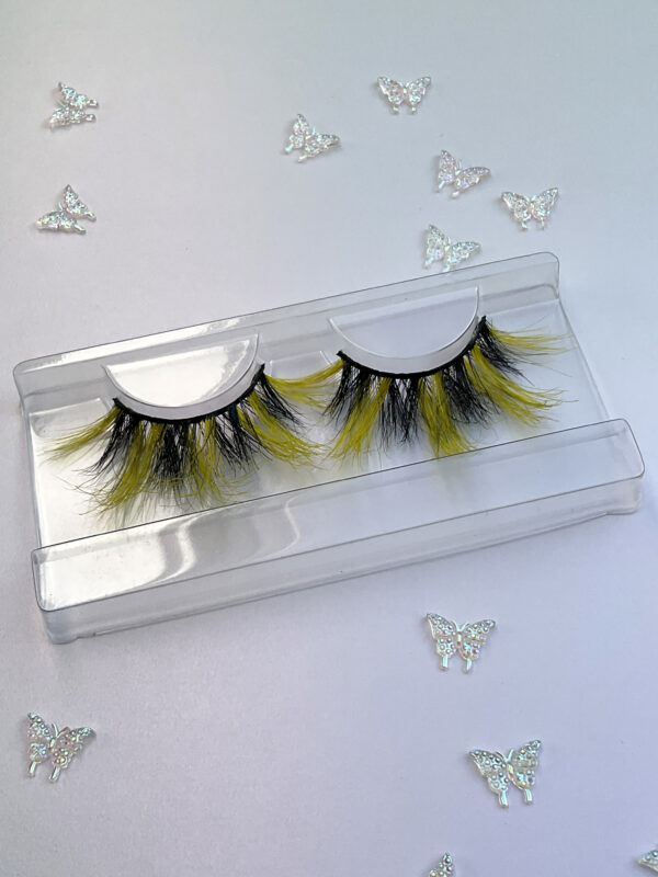 Bea Black and Yellow Spiky Jumbo False Lashes 25mm