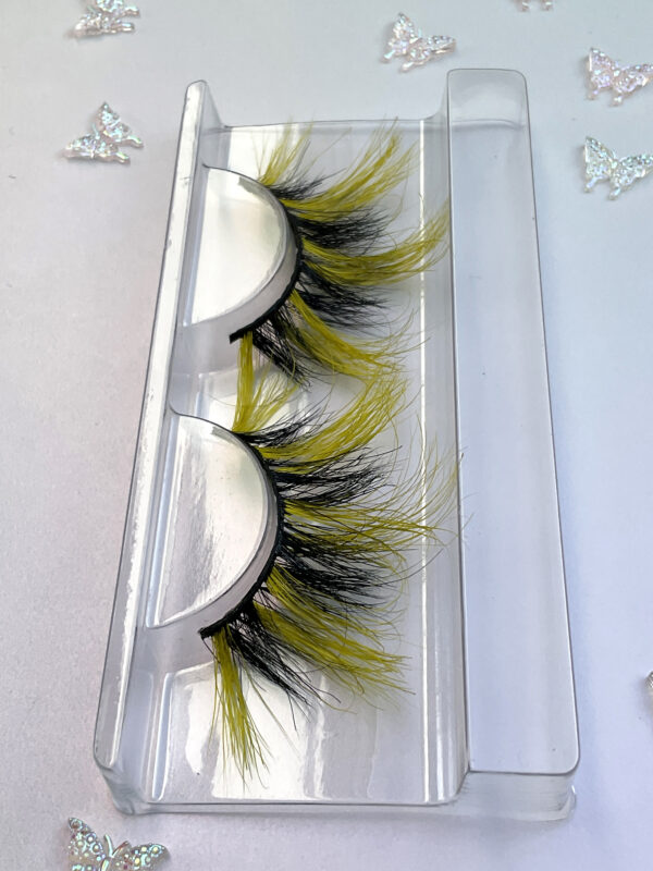 Bea Black and Yellow Spiky Jumbo False Lashes 25mm - Image 5