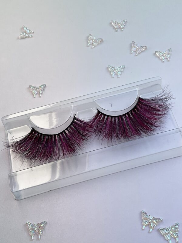 Eva Pink and Black False 25mm Jumbo Lashes