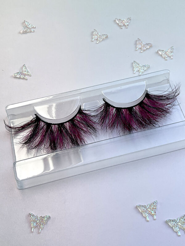 Evelina Pink and Black False 25mm Jumbo Lashes