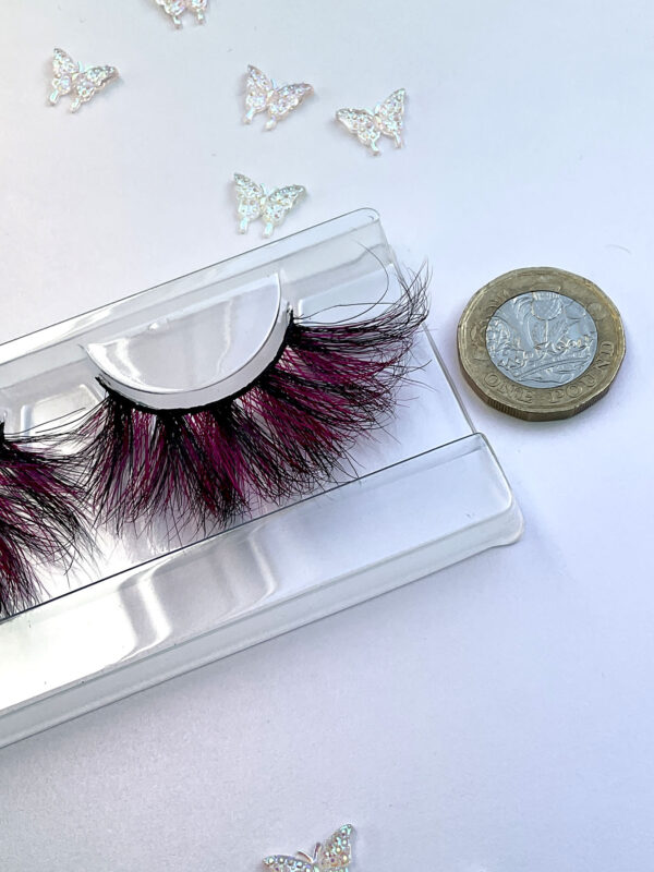 Evelina Pink and Black False 25mm Jumbo Lashes - Image 6