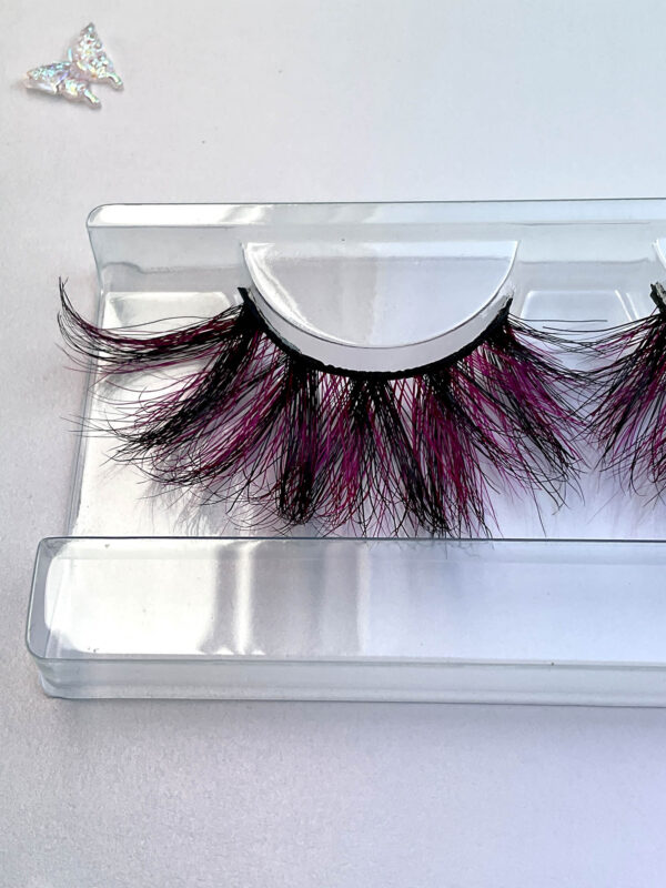 Evelina Pink and Black False 25mm Jumbo Lashes - Image 3