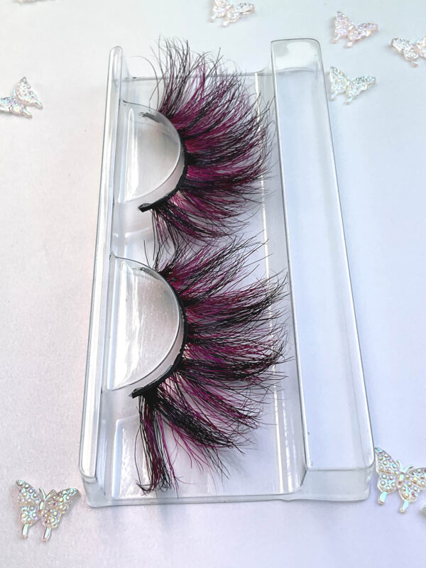 Evelina Pink and Black False 25mm Jumbo Lashes - Image 4