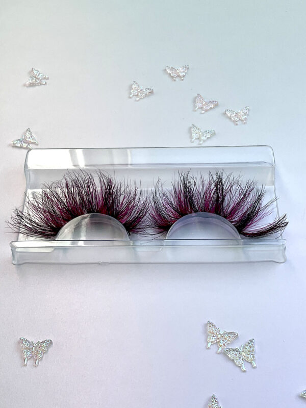 Evelina Pink and Black False 25mm Jumbo Lashes - Image 5