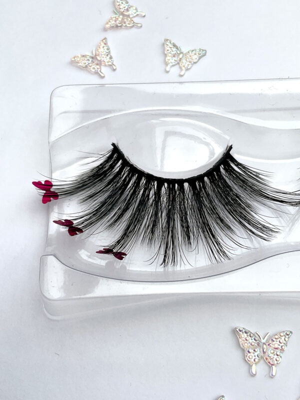 Floof Pink Butterflies Jumbo False Lashes - Image 3