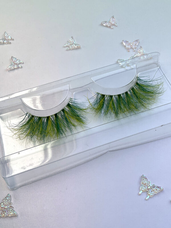 Giselle Green and Yellow Jumbo False Lashes 25mm