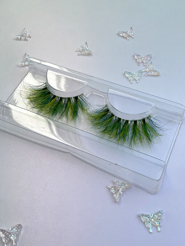 Giselle Green and Yellow Jumbo False Lashes 25mm - Image 5