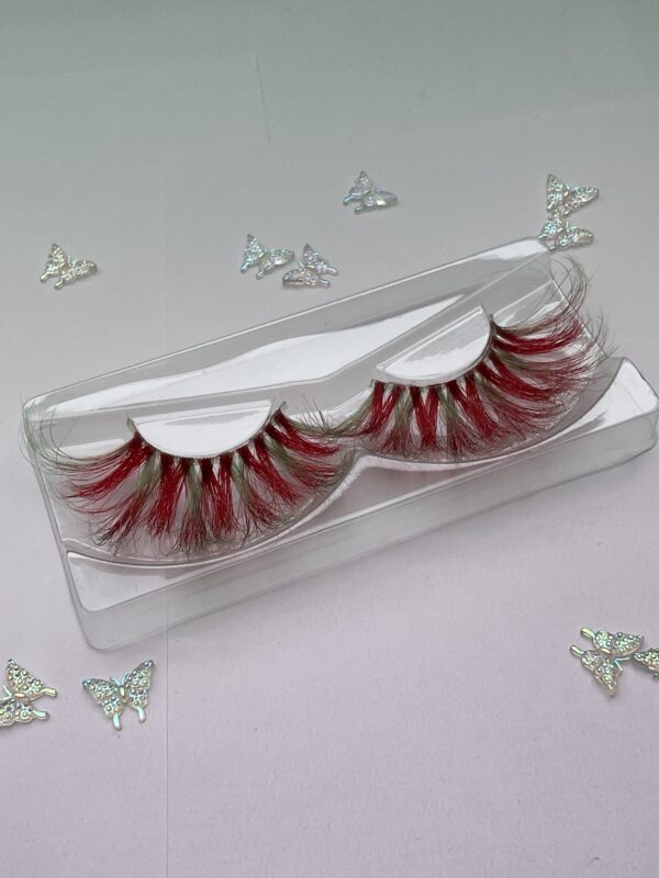 Watermelon Red and Minty Green Jumbo False Lashes 25mm