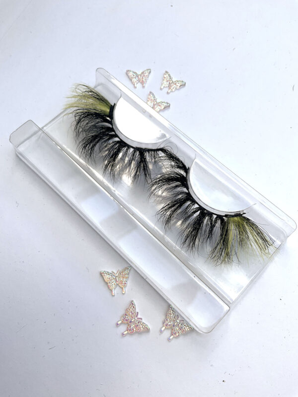 Sammy Black and Yellow Winged False Lashes - Image 2