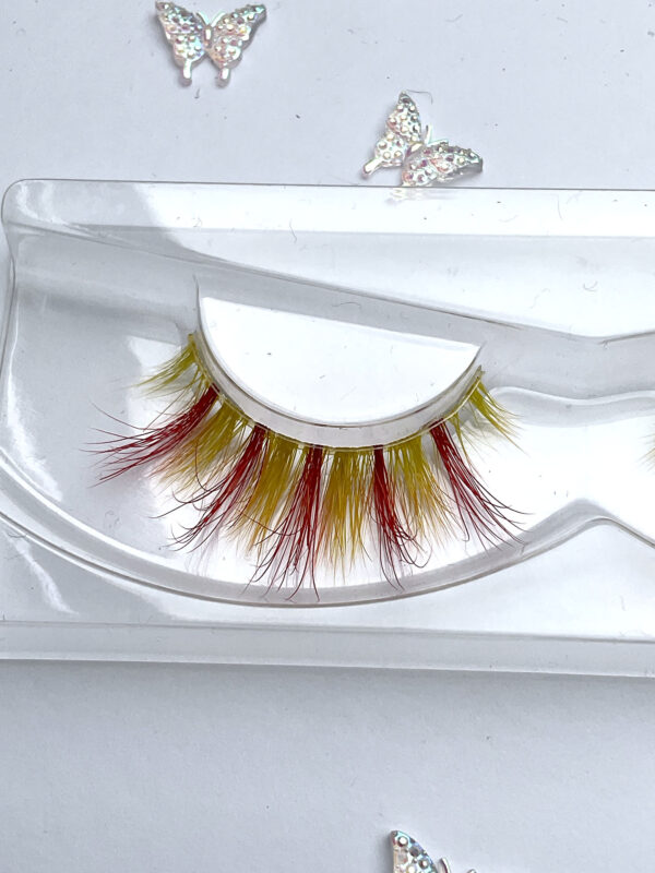 Sunny Red and Yellow False Lashes - Image 3