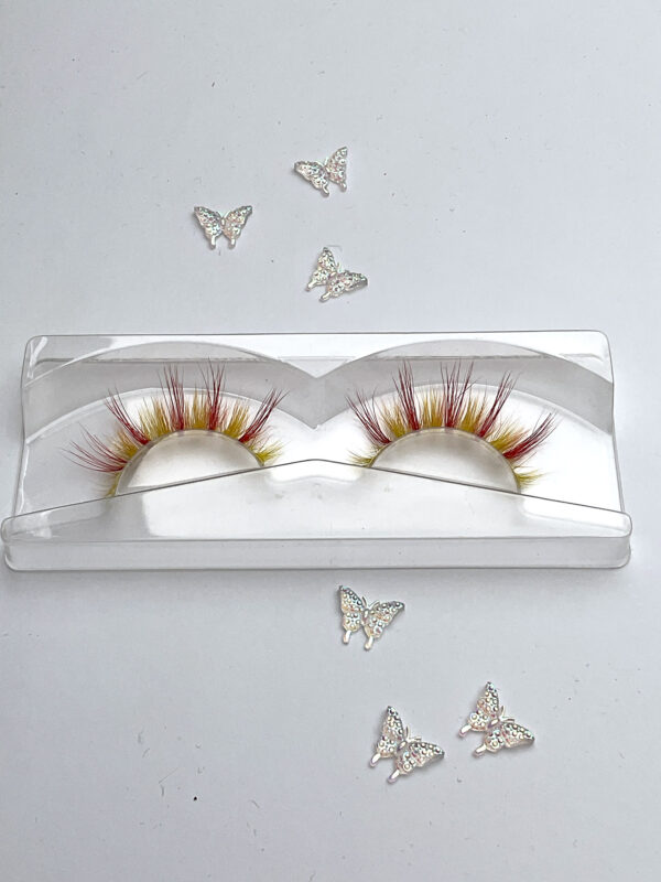 Sunny Red and Yellow False Lashes - Image 5