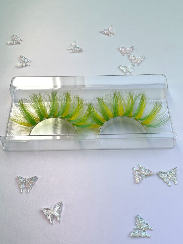 Lemondrop Green and Yellow Jumbo False Lashes 25mm - Image 6