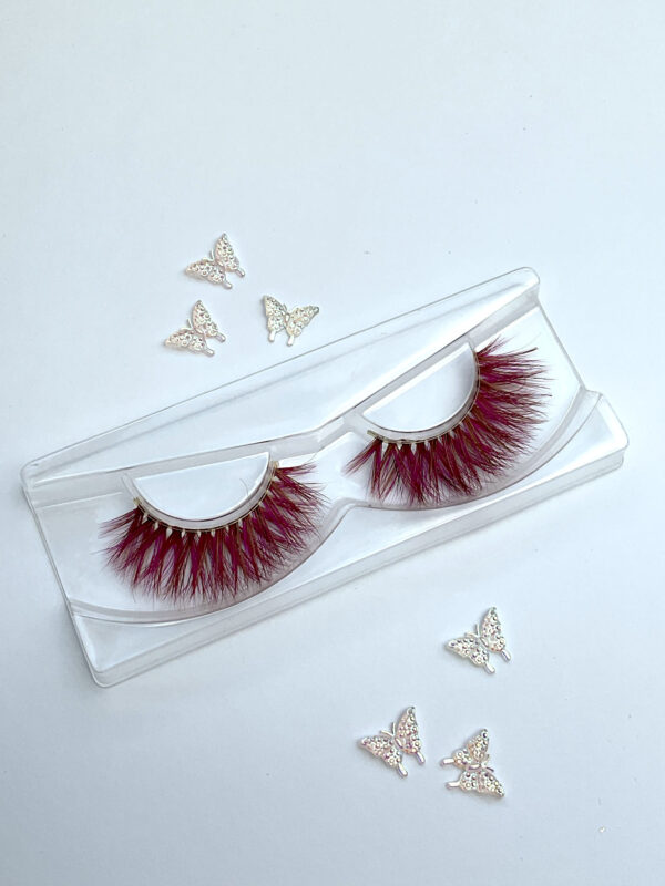 Miley Magenta Pink And Tan False Lashes 15mm