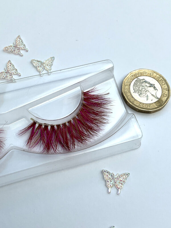 Miley Magenta Pink And Tan False Lashes 15mm - Image 6