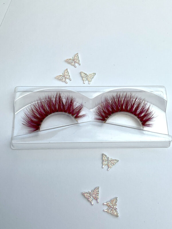 Miley Magenta Pink And Tan False Lashes 15mm - Image 5