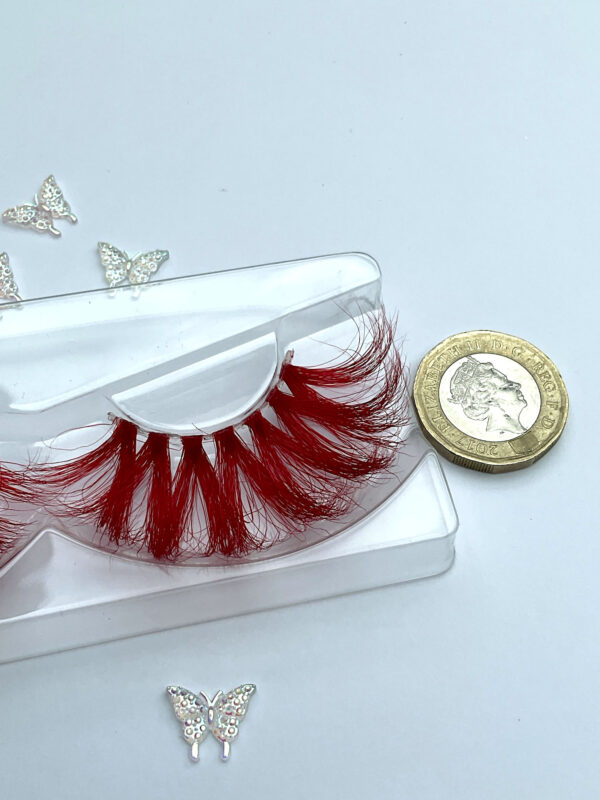 Pomegranate Deep Red Jumbo False Lashes 25mm - Image 6