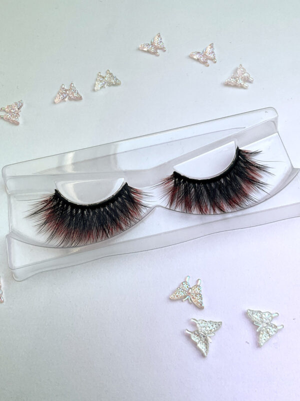 Renee Red Tipped Black False Lashes