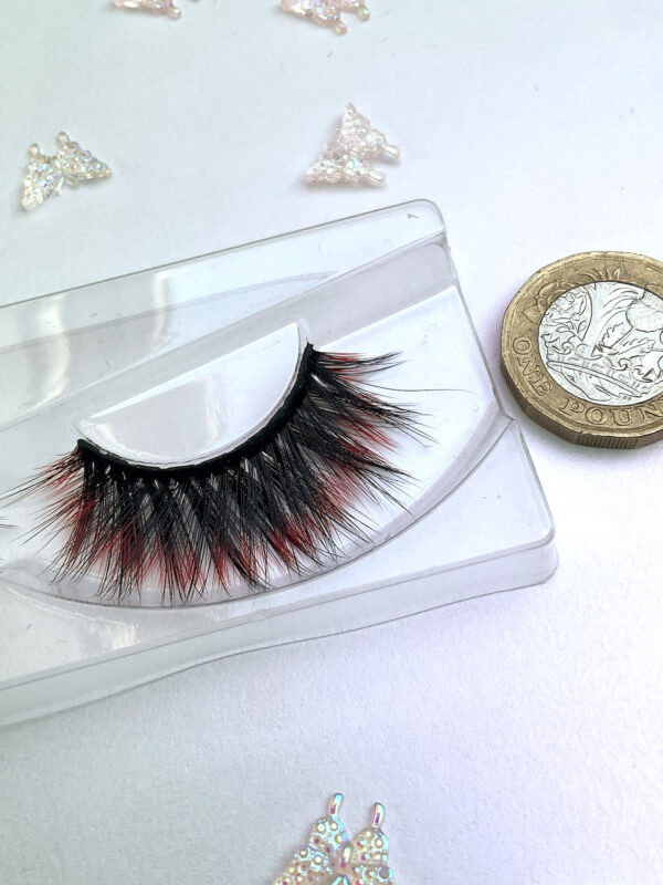 Renee Red Tipped Black False Lashes - Image 5