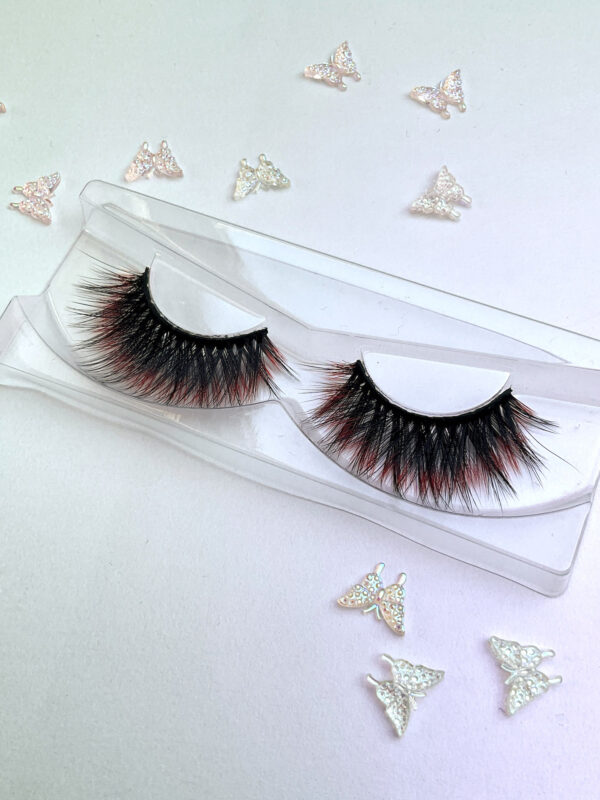 Renee Red Tipped Black False Lashes - Image 2