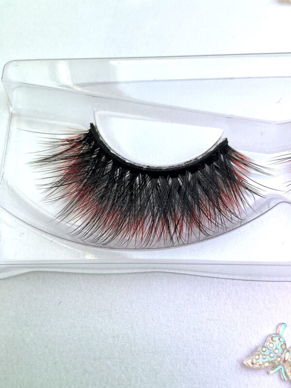 Renee Red Tipped Black False Lashes - Image 4