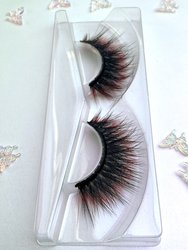 Renee Red Tipped Black False Lashes - Image 3