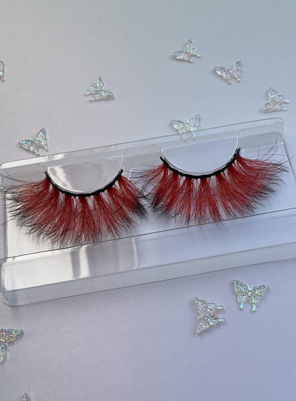 Robin Black Tipped Red Ombré  Jumbo False Lashes